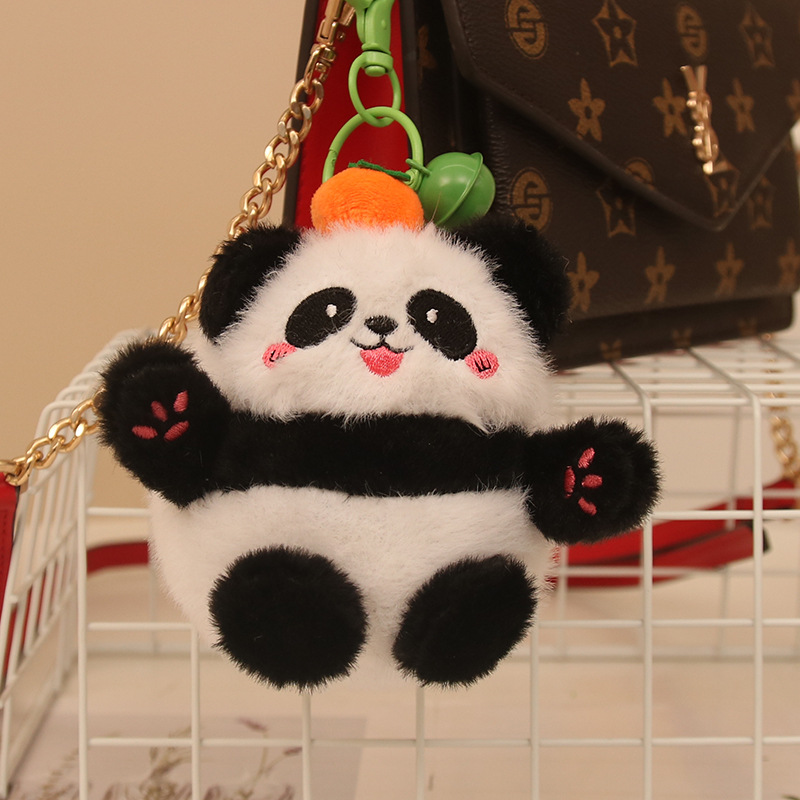 Caqui Ruyi Panda Colgante Bolso de felpa Llavero Colgante Muñeca Panda Muñeca Alrededor Recuerdos Hombres y mujeres