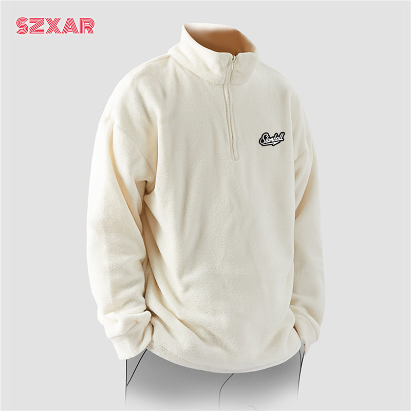 2026 nuevo estilo holgado americano de invierno / otoño, chaqueta de terciopelo, chaqueta de cuello vertical, chaqueta cálida casual