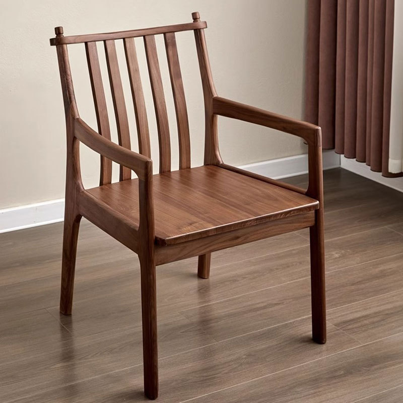 North American Black Walnut Armchair Dining Chair Scandinavian Solid Wood Cherry Wood Baron Chair Office Chair Home Backrest Chair