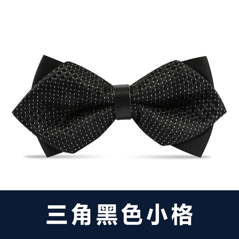 ↤↤↤삼각형 검정색 작은 격자 무늬 나비넥타이 ↦↦↦