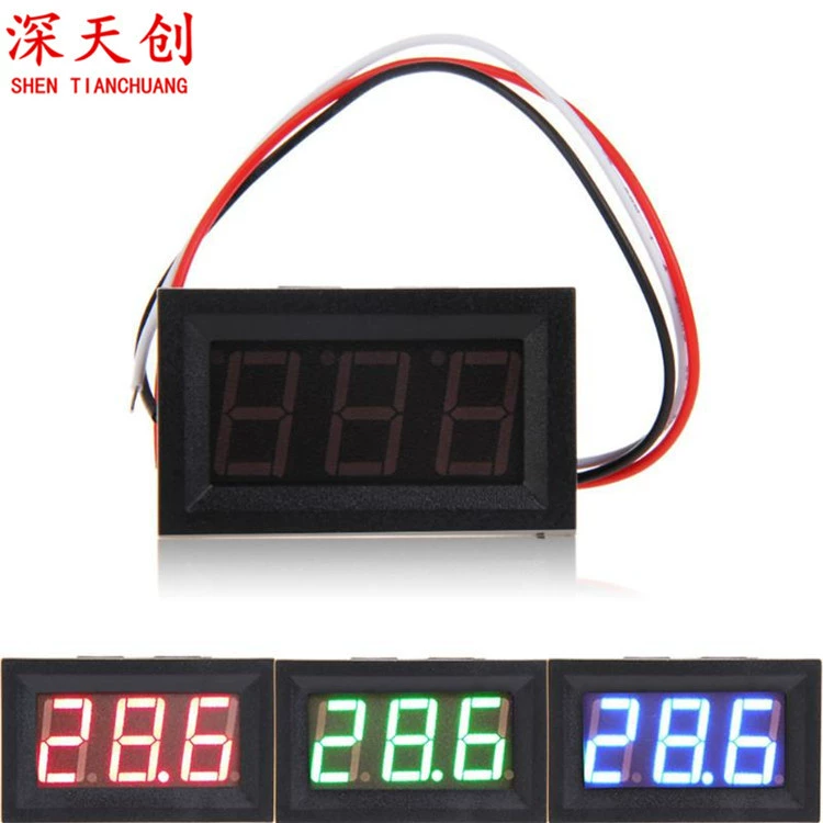 0,56-дюймовый Вольтметр постоянного тока трехпроводной 0-100 В цифровой дисплей цифровой аккумулятор напряжения Электрический автомобильный вольтметр