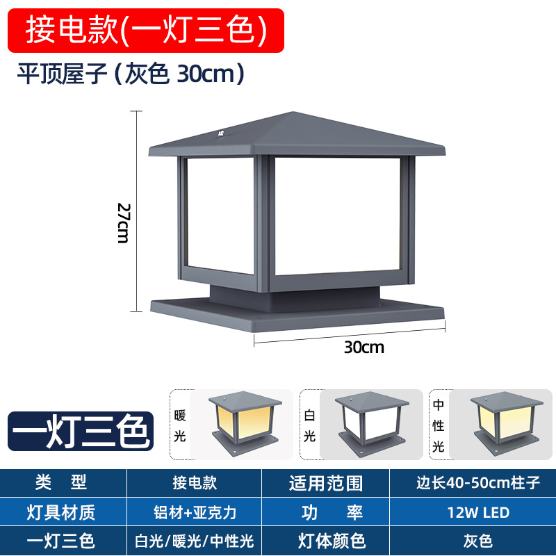 (두꺼운 알루미늄) 전기 버전 30*30+3색 조명(회색)