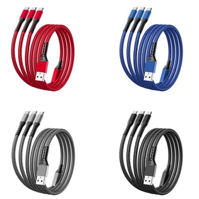 [必須の購入品] フィッシュネット スリーインワン データ ケーブル 66 ワット編組 1 対 3 充電ケーブル typec 超高速充電|undefined