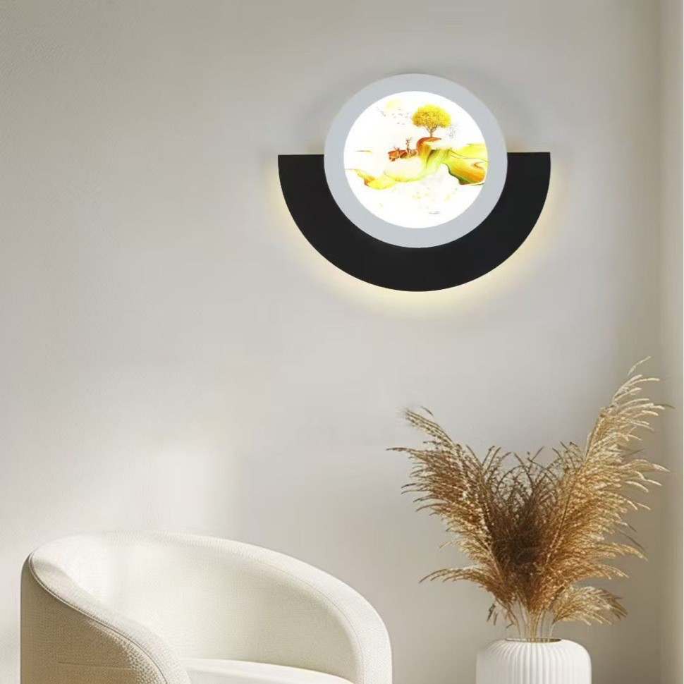 lámpara de pared moderna minimalista sala de estar dormitorio cabezal de cama estudio TV fondo de pared front desk led atmósfera decoración lámpara de pared