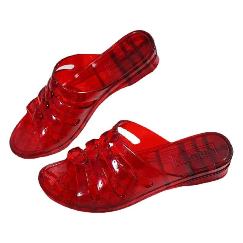 Хрустальные сандалии и тапочки желе цвета Мода пляжный отдых дамы домашний дорожный ларец тапочки внешней торговли