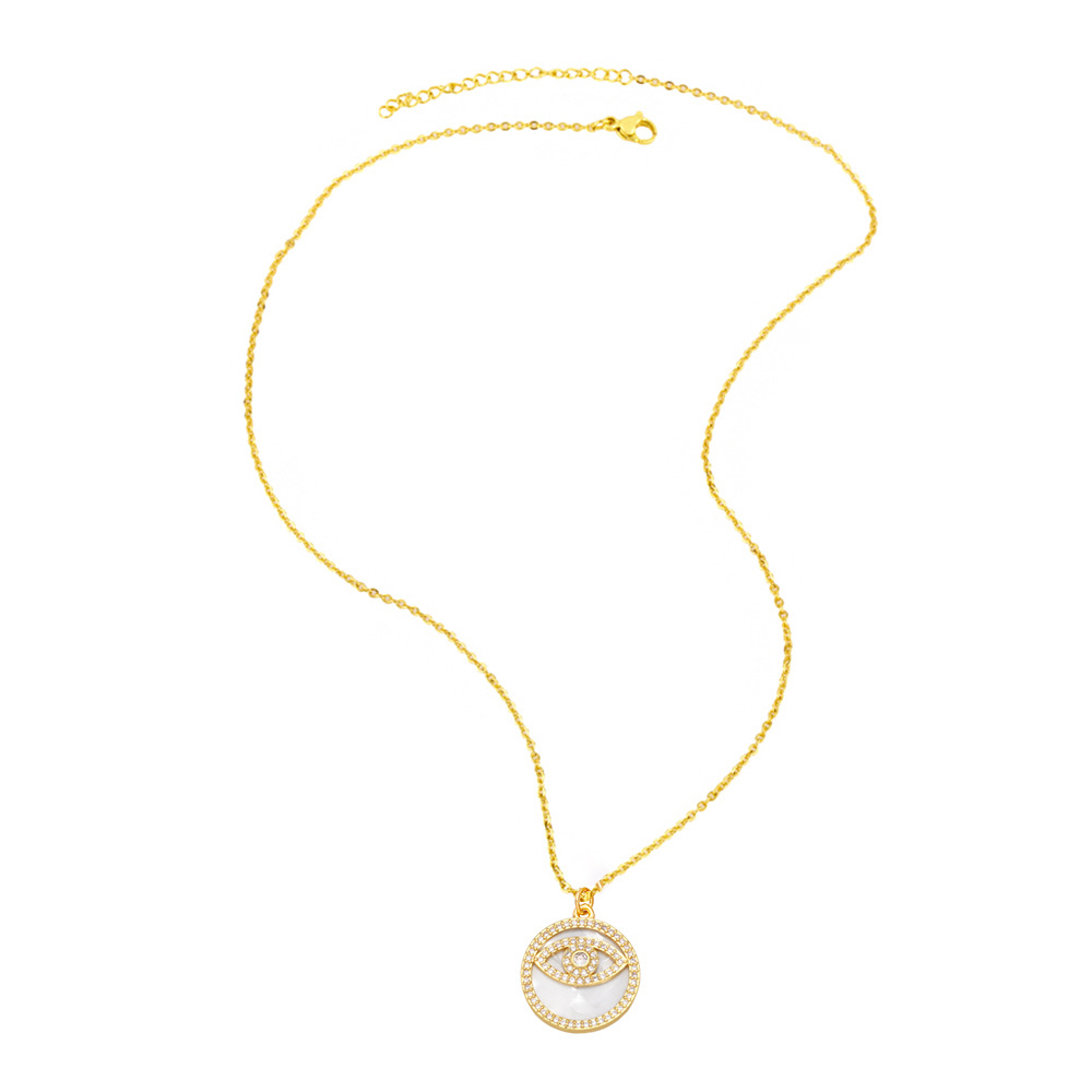 Fashion Devilu0027S Eye Copper Pendant Necklace Inlay Zircon Copper Necklaces