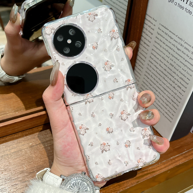 Huawei 社ポケット 2 携帯電話ケース水の波紋ローズポケット S 折りたたみスクリーンブレスレット女性の保護カバーに適しています|undefined