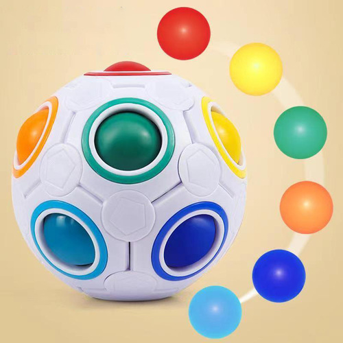 Cross-border 12-hole magic rainbow ball press fun Rubik's cube educational toy magic finger small football decompression artifact
