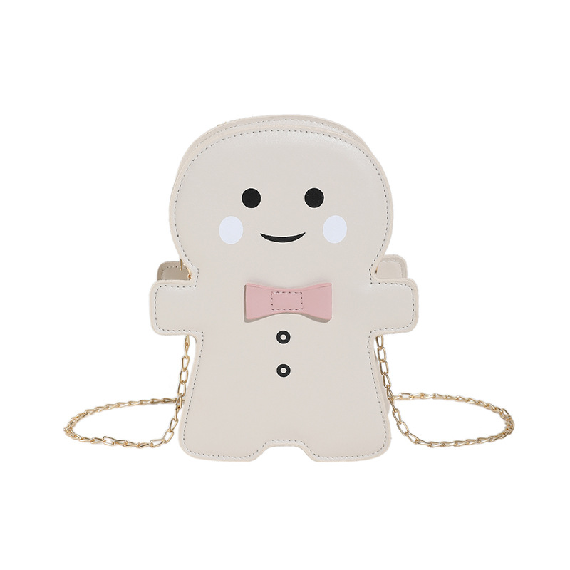 Bolso de hombro de moda simple 2024 invierno nuevo lindo muñeco de nieve de dibujos animados bolso de nicho cadena de horno oblicuo