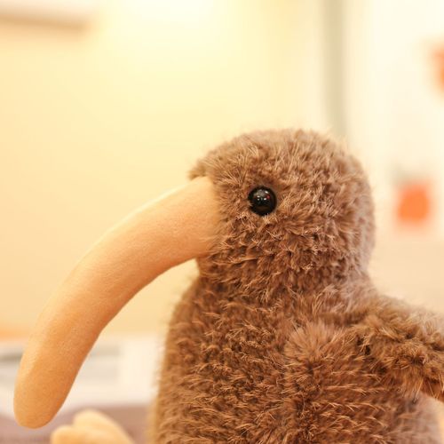 Simulated kiwi bird doll New Zealand's national bird kiwi plush toy fluffy cute bird fabric doll