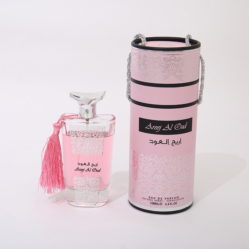 Perfume árabe de aroma intenso para exportação; perfume do Oriente Médio; perfume feminino de longa duração com fita dourada para a oração; venda por atacado