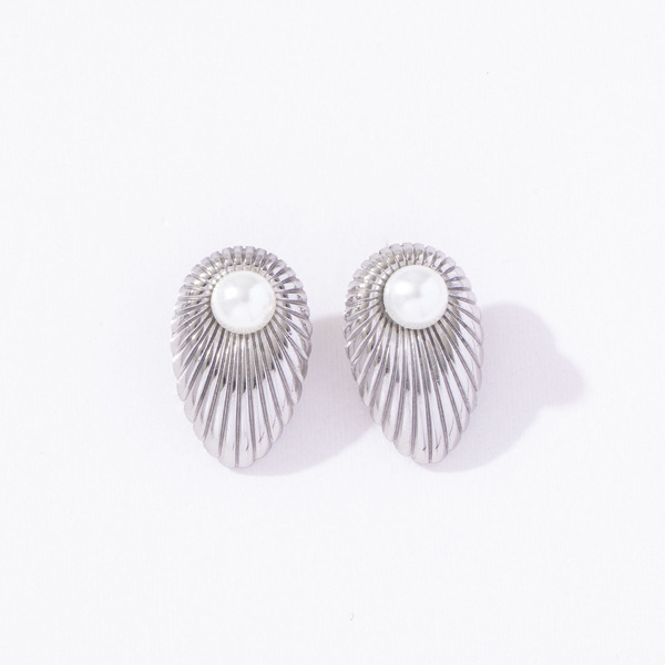 summer earrings pearl stainless steel