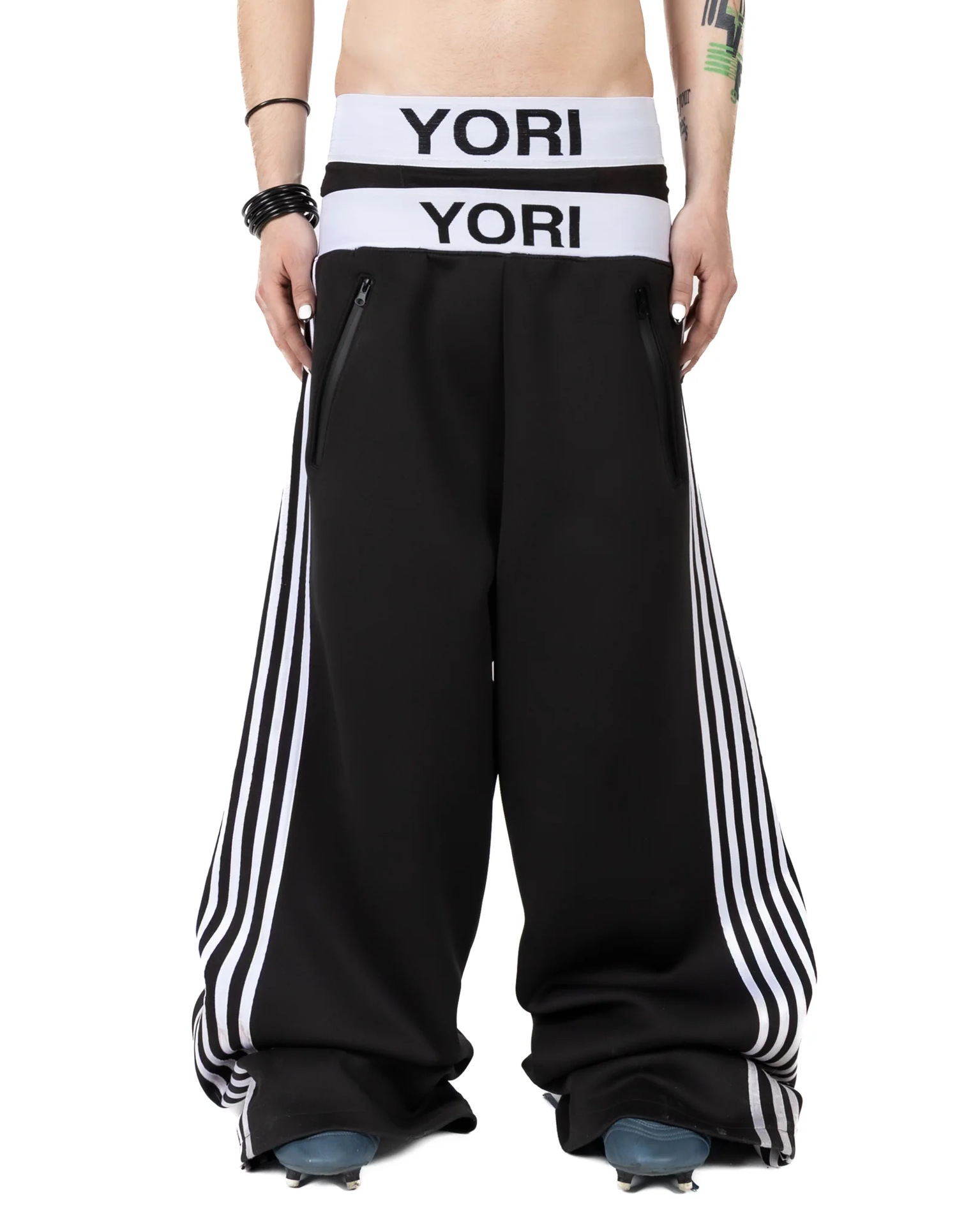 Otoño y invierno retro americano para hombres y mujeres Harajuku calles neutras calles pantalones de piernas anchas dobles pantalones de correa de pulsación pantalones transfronterizos