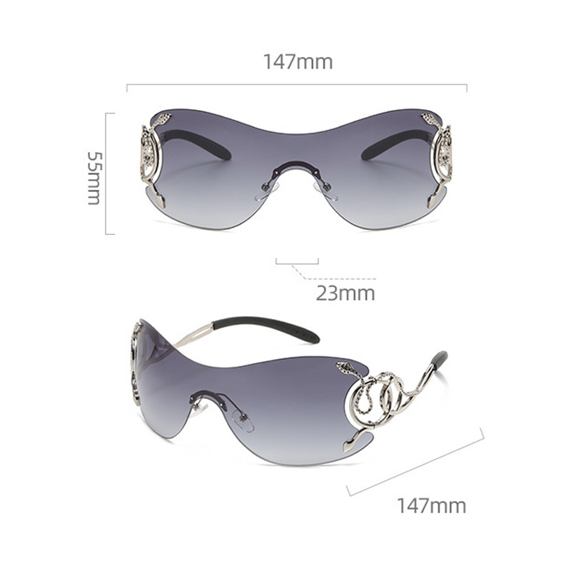 Personalized Fashionable Frameless Snake Shaped Y2k Sunglasses_voghion.com