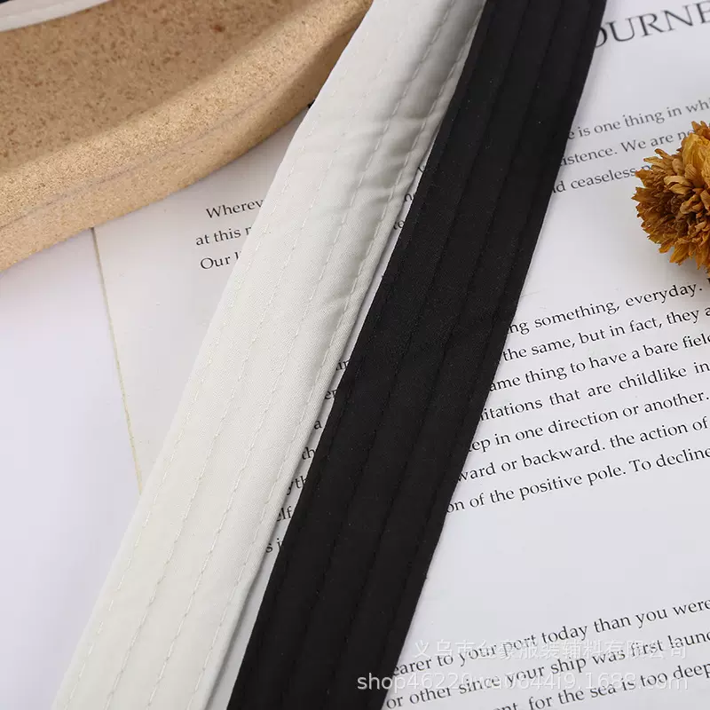 厂家直供3cm拉毛布四线压花汗带帽带服装辅料旅游帽帽带可调节带