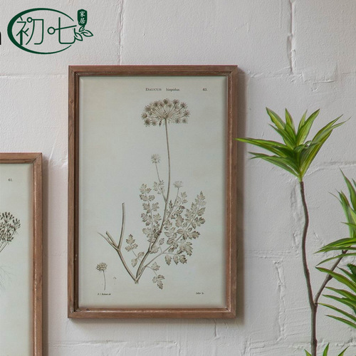 American style rural entrance hall decoration painting sofa background wall hand-painted art mural pastoral style antique hanging painting