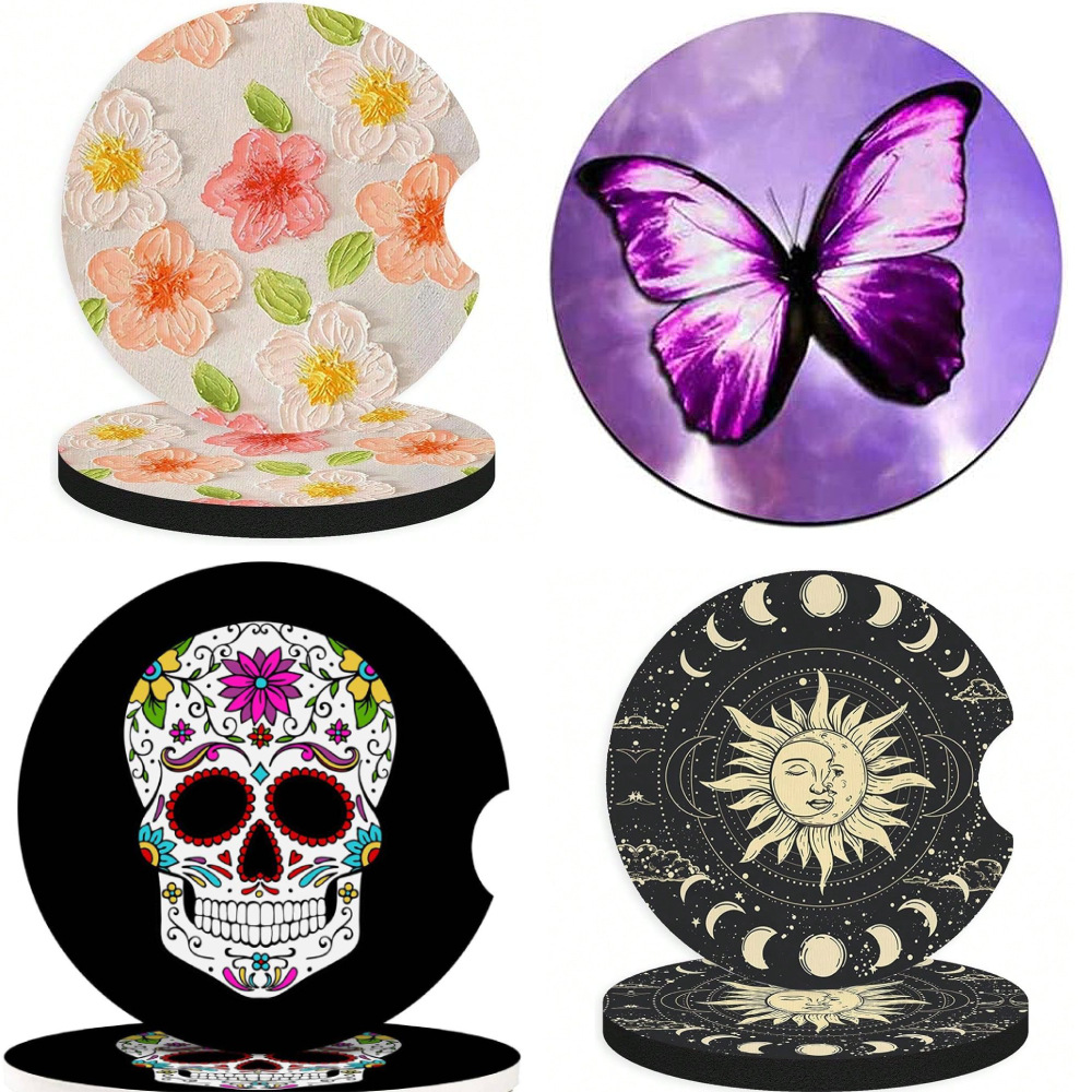 Aliexpress Amazon Hot Diving Material Sells Car Coasters and Supports One Customized Pattern