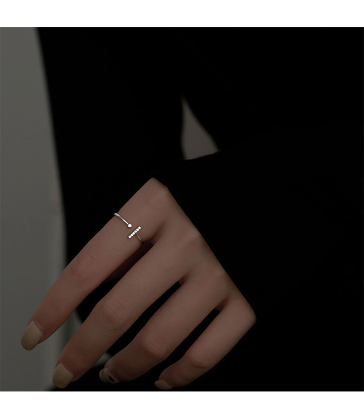 Adjustable Ring Size 1 Piece Quantity Daily Occasion 925 Sterling Silver Material 925 Sterling Silver Rhinestones Geometric Open Rings