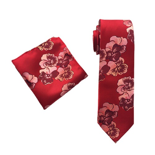 Factory direct supply suit plum paisley elegant and atmospheric suit tie pocket square set