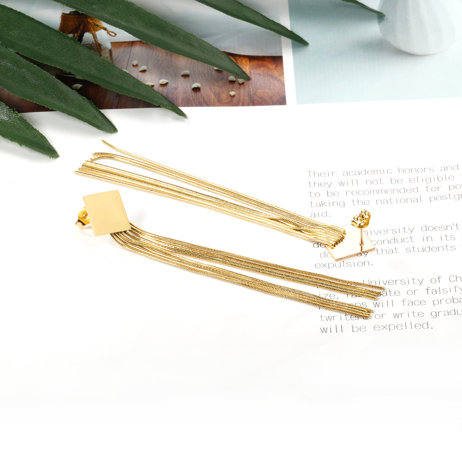 13g Weight Drop Earrings Classification 1 Pair Quantity Daily Occasion Stainless Steel Material Rhombus Pattern Women'S Gender Plating Design Fashion Style Fashion Rhombus Stainless Steel Plating Drop Earrings 1 Pair 24