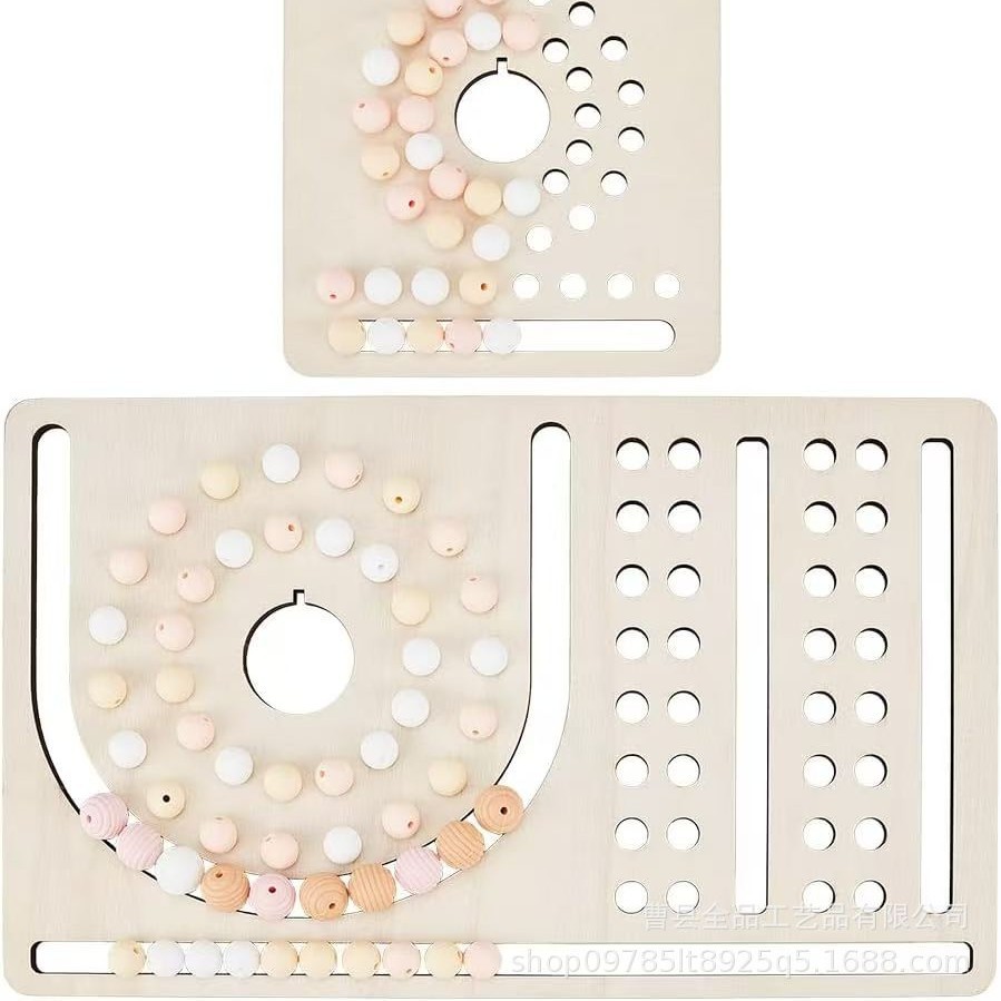 Placa de diseño de collar simple de madera Placa de pulsera con cuentas Placa de diseño de pulsera de madera maciza Herramienta de cuentas hecha a mano Paleta de madera