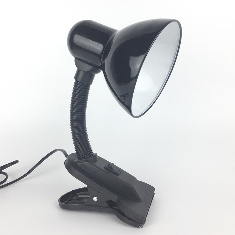 Lámpara de escritorio tradicional pequeña, brazo flexible, interruptor de un solo botón, colores variados