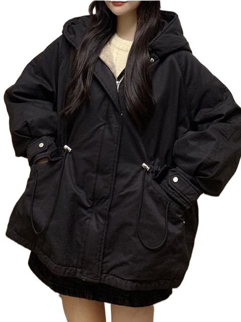 파커 코튼 패딩 재킷 여성의 가을과 겨울 코트 2025 느슨한 기모 두꺼운 코튼 패딩 재킷의 새로운 한국어 버전 폭발면 패딩 재킷