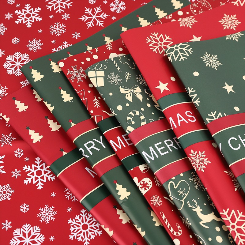 Papel de Envoltura Impermeable de Navidad para Flores y Regalos de Película Perlada
