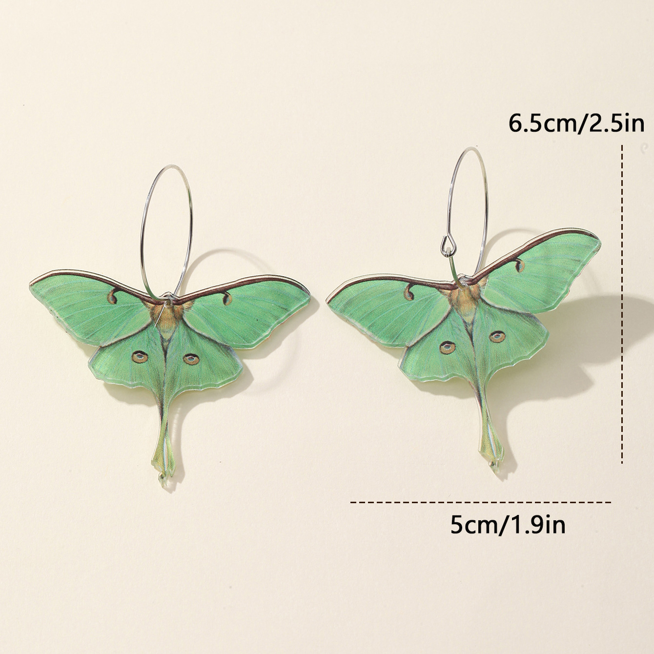 Fashion Elegant Acrylic Green Butterfly Pendant Earing Female display picture 1