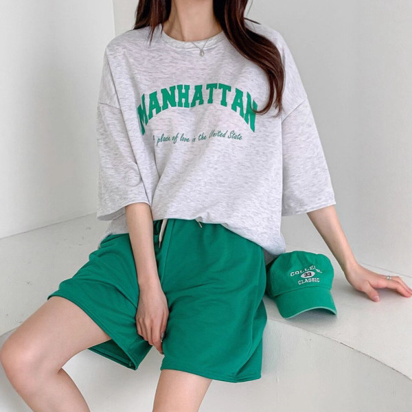 Summer New Korean Fashion Two-Piece Set Large Size T-Shirt Pants Loose Student Suit Casual Sports Suit for Women