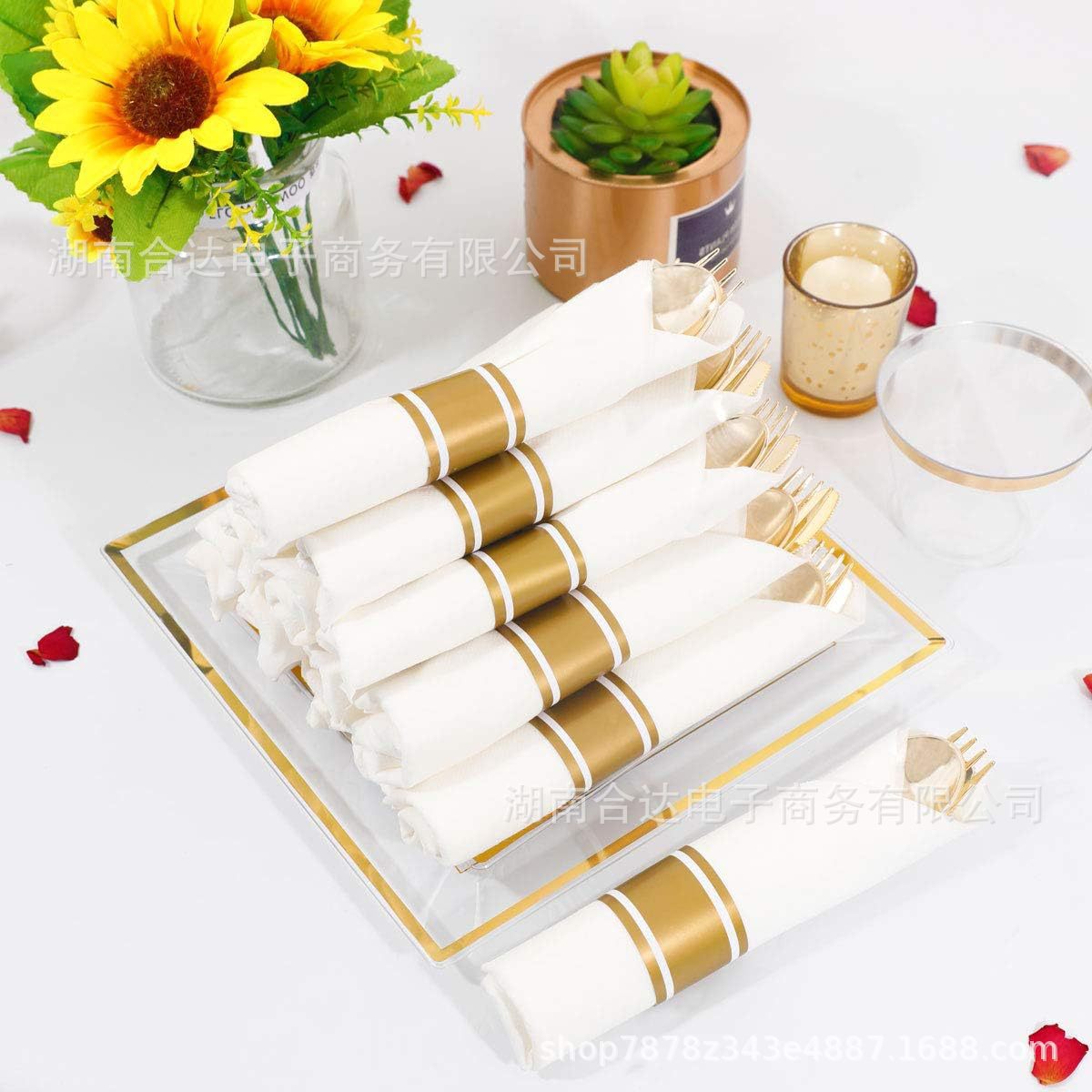 Servilleteros de Papel para Cubiertos Set de 100 Piezas, Cartón, para Comedor y Hotel image 5