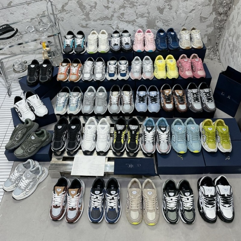 高端B30男女同款皮革网布反光时尚舒适轻便运动鞋老爹鞋跑步鞋潮