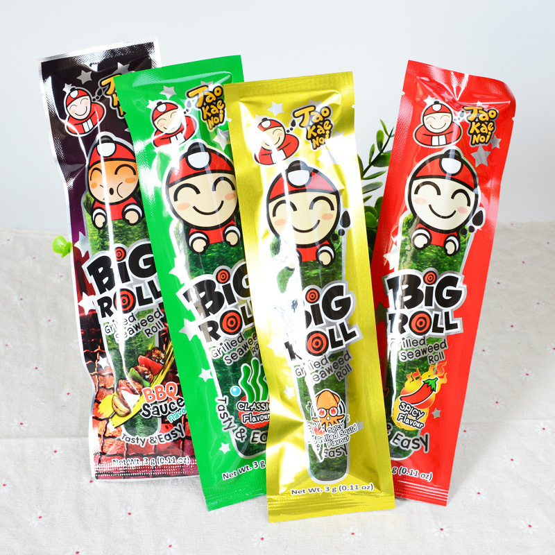 网红零食泰国小老板老板仔海苔卷27g*12盒