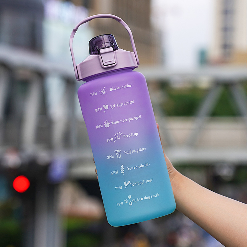 グラデーションカラーカップストローカップ研磨カップ大容量水筒屋外スポーツカップ携帯ストロープラスチックカップ|undefined