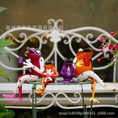 アマゾン新商品クロスボーダー鉄芸カエル一家置物動物花園杭金属鉄芸庭花園装飾