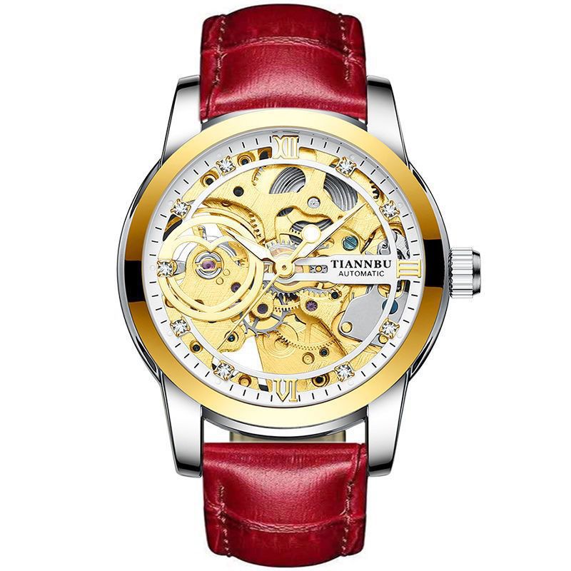 TIANNBU天博防水夜光手表女镂空机械镶钻时支持一件代发