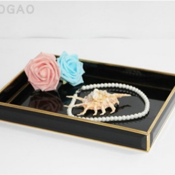 复古电镀银灰镜玻璃盒子/珠宝首饰收纳盘子/玻璃托盘首饰盒收纳