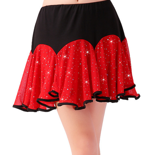 Yimeng Dance New Square Dance Costume Skirt Latin Dance Short Skirt Dance Skirt Cha Cha Q Dance Skirt Q14
