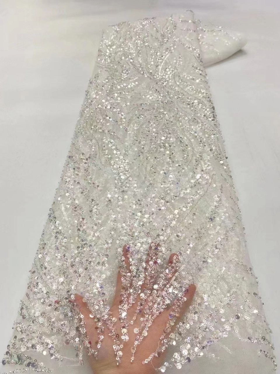 Vestido DE BODA francés tela tubo lentejuelas bordado nupcial ropa malla encaje francés encaje JX2353