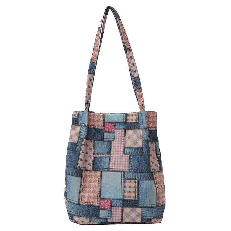 Women's 2024 New Cloth Trendy and Fashionable Denim Tote Versatile Large Capacity Casual Handheld Shoulder Bag_voghion.com