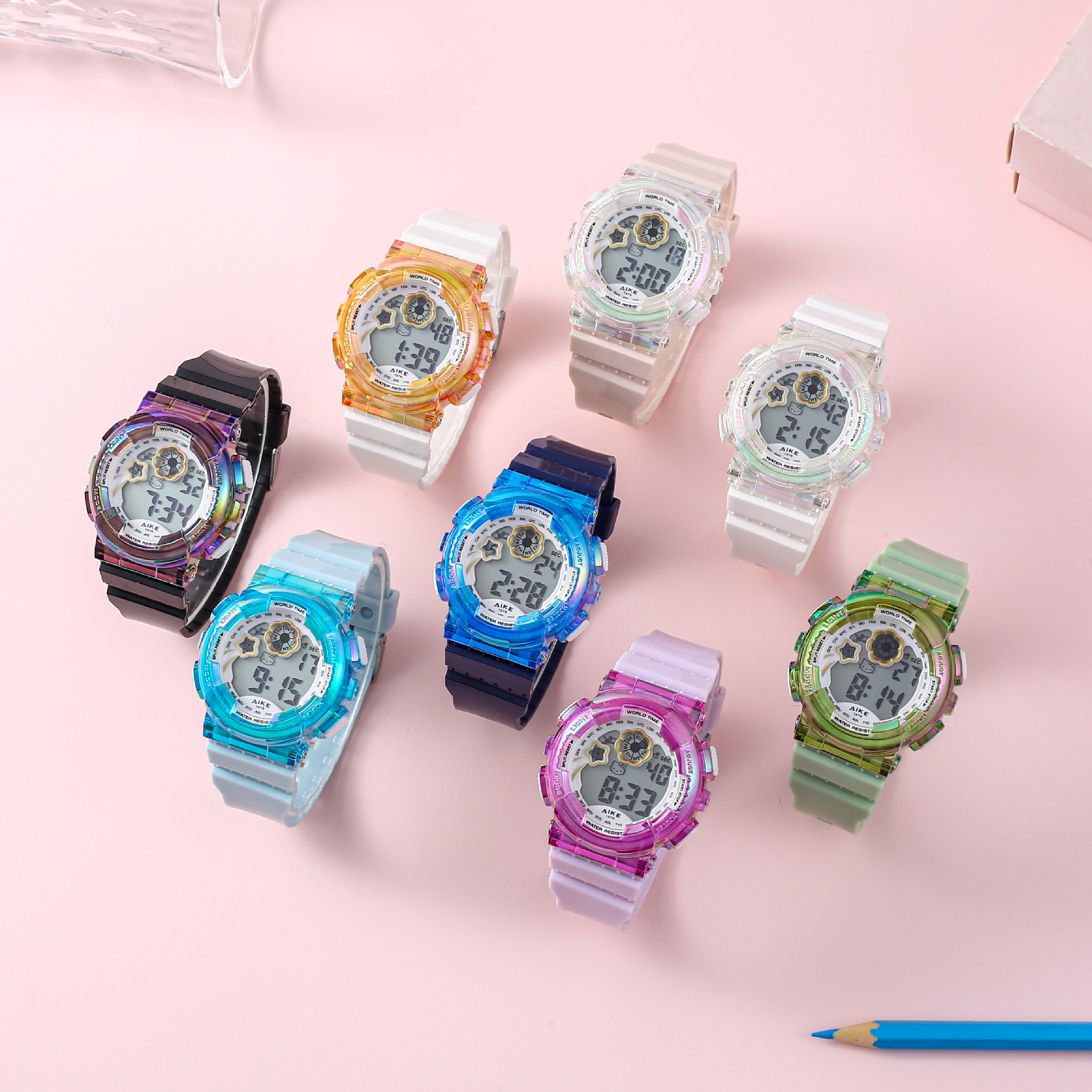 Reloj para niños tendencia impermeable a prueba de caídas de luz nocturna para estudiantes de secundaria primaria para niños y niñas reloj electrónico para estudiantes deportivos