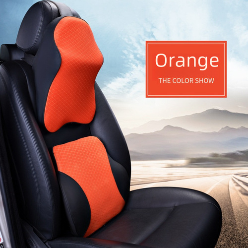 Car lumbar support, waist pillow, neck pillow, removable and washable, elastic memory foam, soft and comfortable, four-season universal car cushion