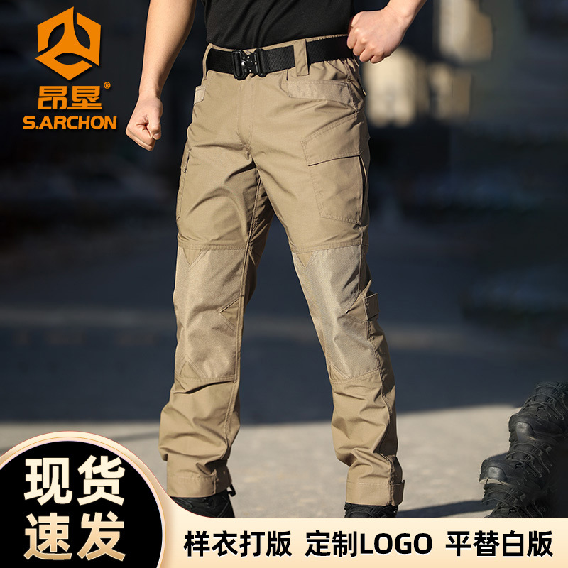 Angken Spring Autumn IX6 Tactical Pants Men's Slim Fit Waterproof Camouflage Special Forces Military Pants Training Pants Outdoor Work Pants