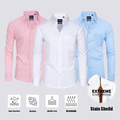 Alimens & Gentle Stain Sheild Dress Shirts for Men Slim Fit