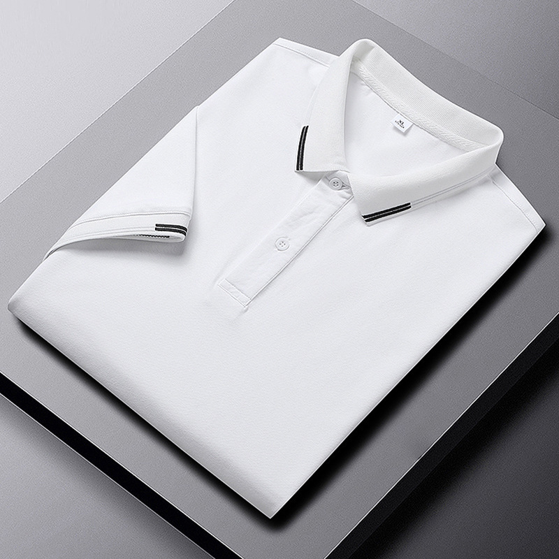 2023 deportes ocio nuevo Jacquard Zhu Di Polo camiseta de hombre de manga corta verano con solapa transpirable con medio cuello de manga