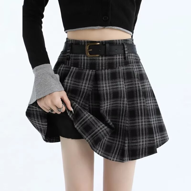 Demi-season elegant pleated skirt