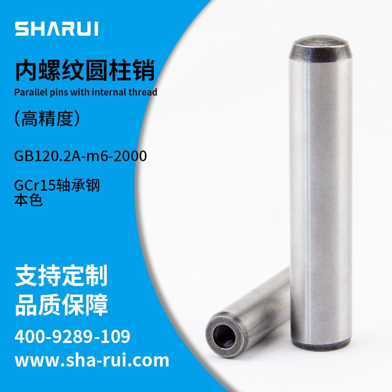 高精度GB120.2A轴承钢内螺纹圆柱销/销轴GCr15现货非标定