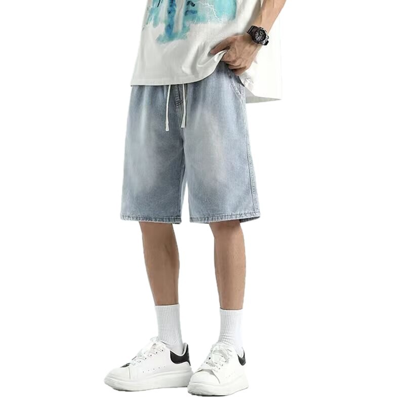 Pantalones cortos deportivos de verano, pantalones de moda masculinos sueltos, pantalones medianos de tamaño grande, estilo americano, pantalones casuales de color sólido, versátiles. image 6