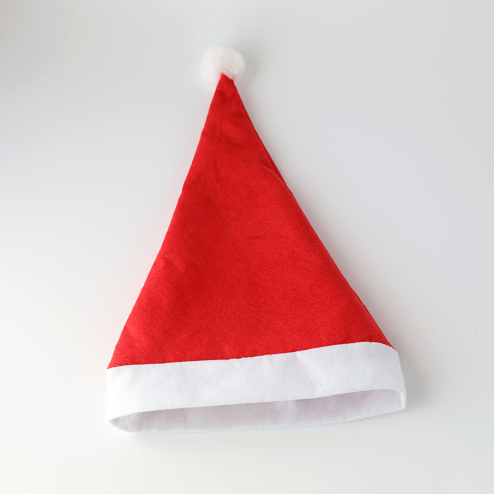 Los gorros navideños de tela no tejida de color rojo liso, los más vendidos de Amazon en 2026, para adultos y niños. image 4