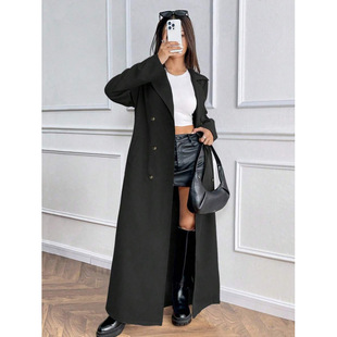 Z 61140 Solid long windbreaker ��ɫ�L���L�¿羳���uͨ��